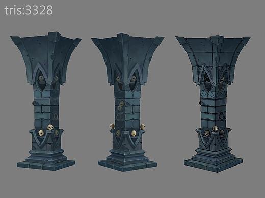 游戏道具模型-骷髅塔