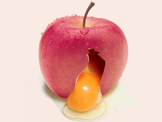 创意鸡蛋苹果合成