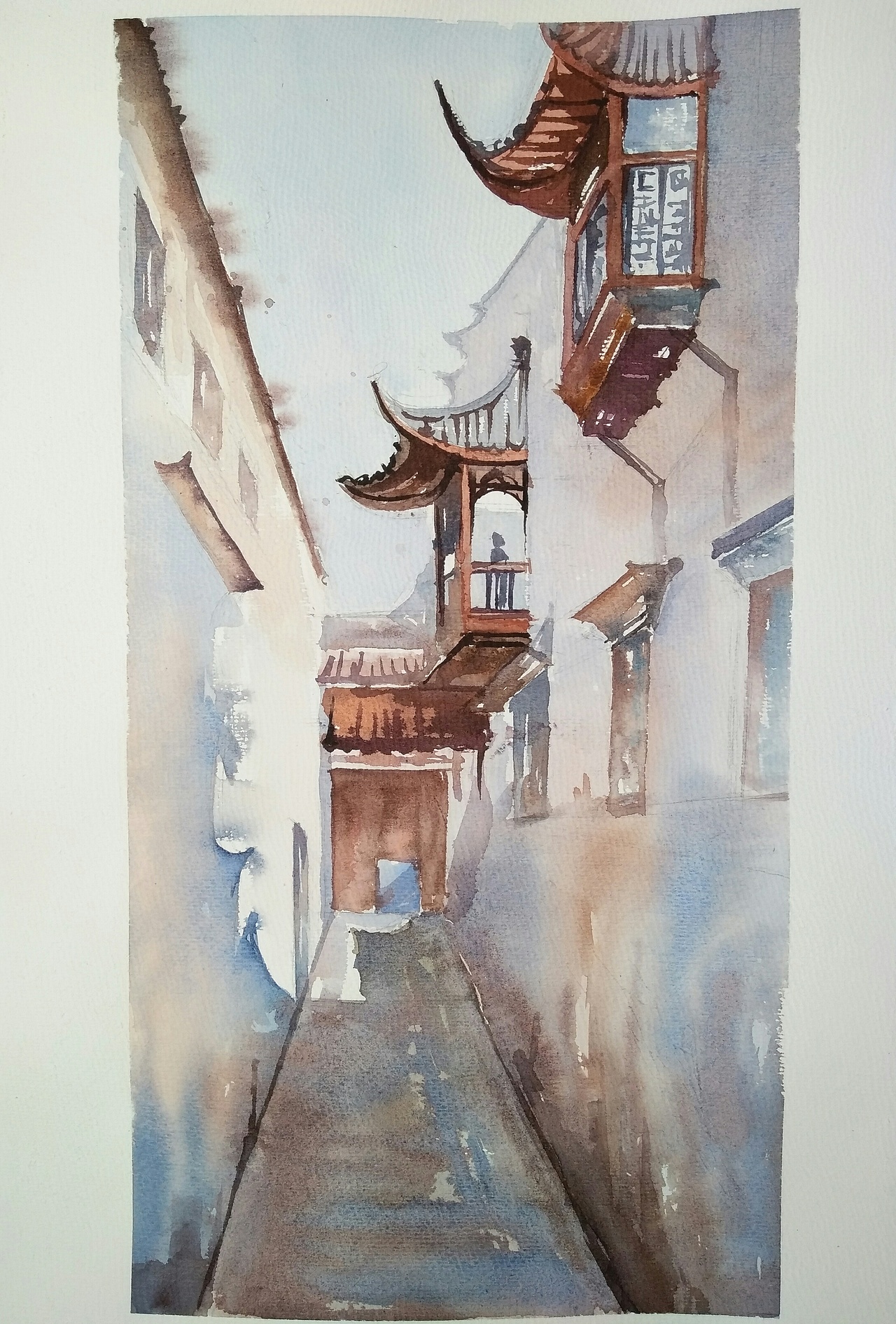 速写水彩写生江西瑶里