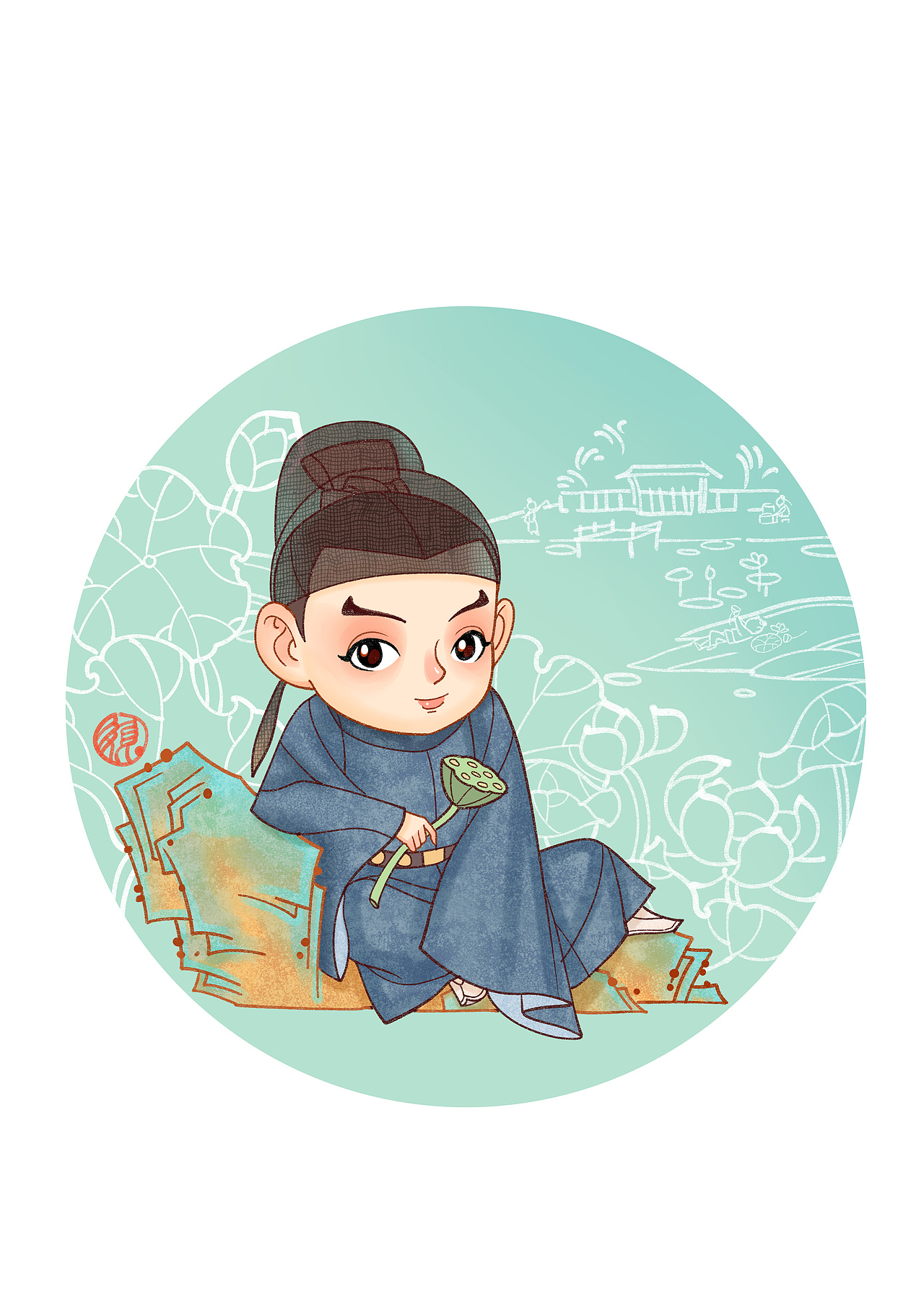 辛弃疾-卧剥莲蓬