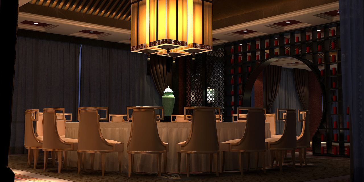 大型中式餐厅设计（图ZNDk5NDY0ODg=） - 家装设计 - 站酷设计师张璞原创素材 - 站酷ZCOOL