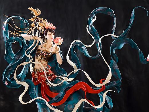 古风翻糖人偶作品 <飞天 >，可以媲美手办 