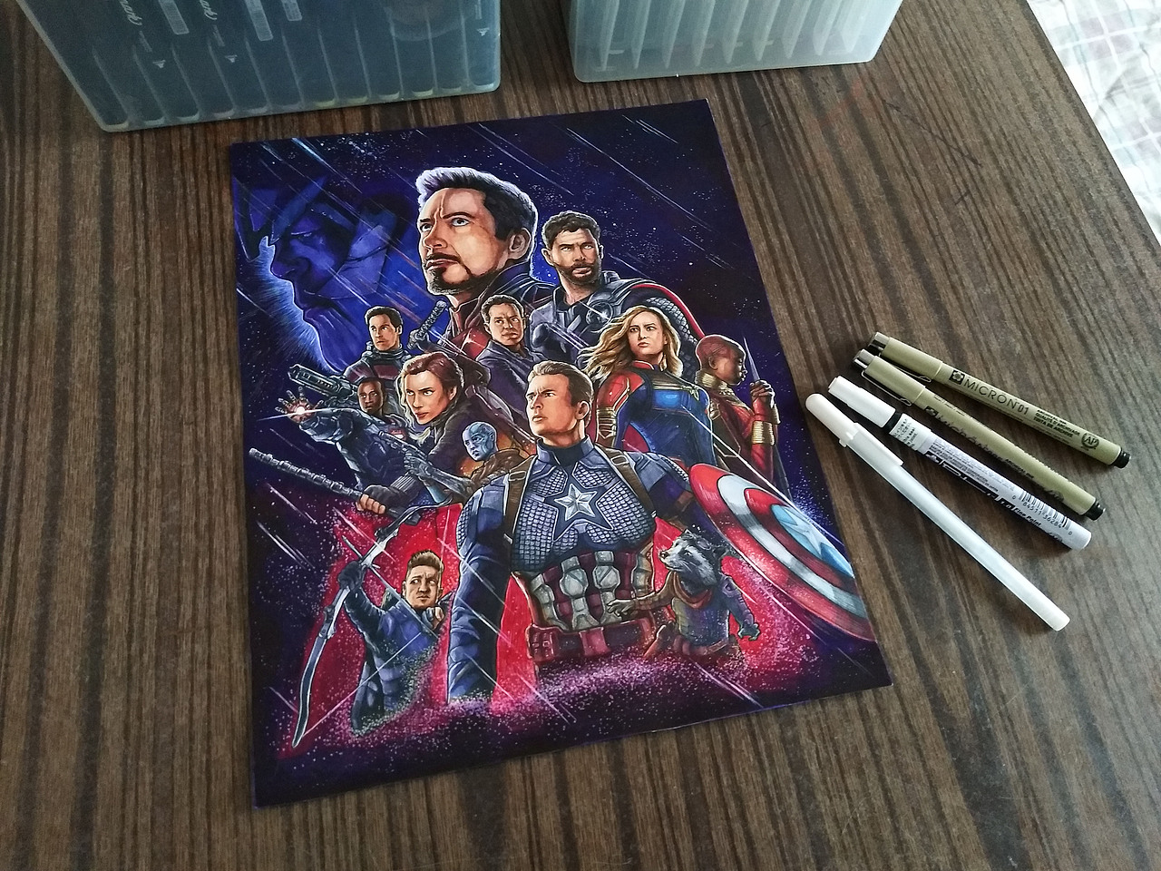 复仇者联盟4海报(马克笔练习)|插画|创作习作|hf的子弹_原创作品-站酷