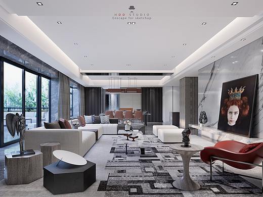 Enscape for sketchup┃现代客餐厅