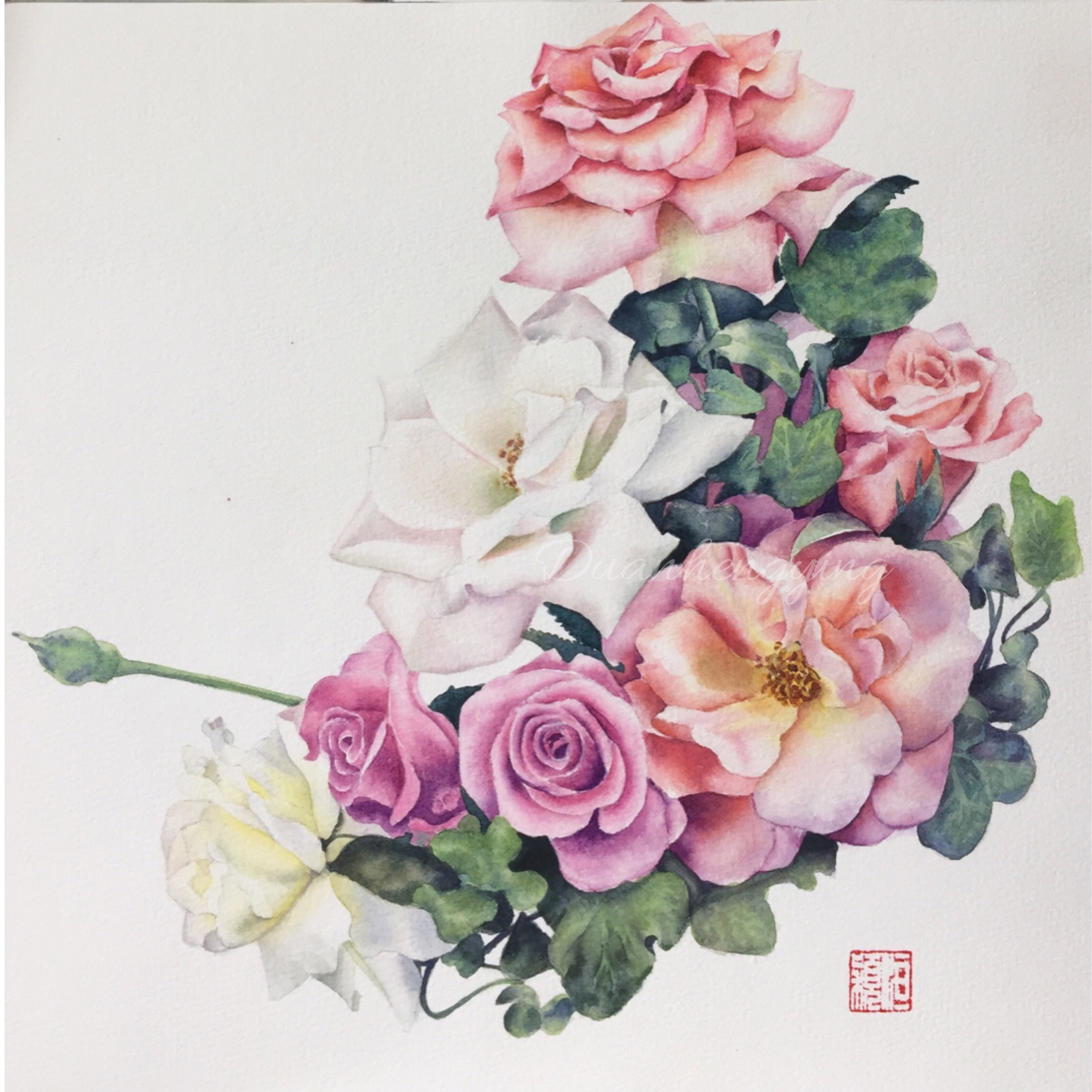 花束|纯艺术|水彩|wodejia88 - 原创作品 - 站酷 (zcool)