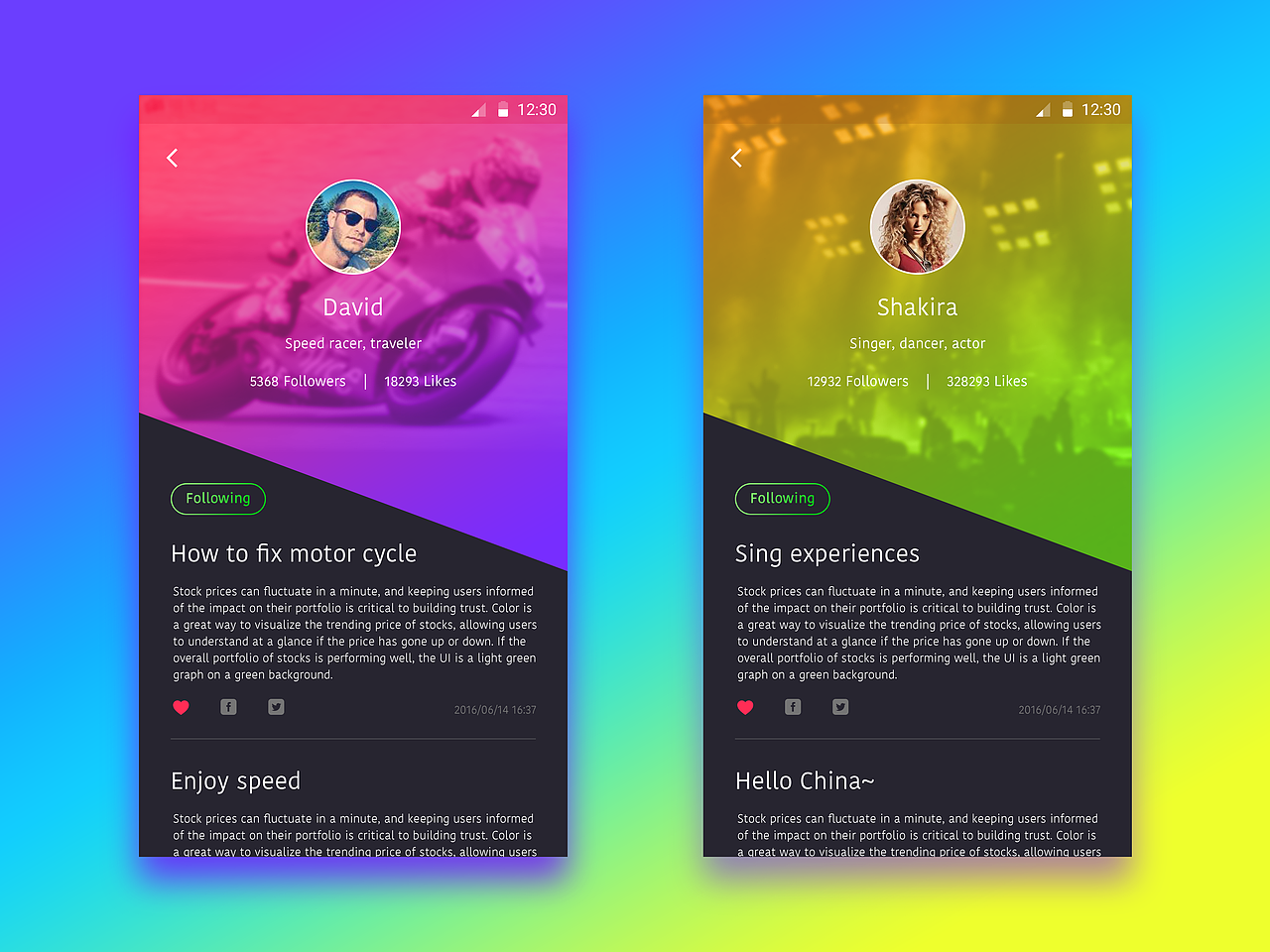 近期一些dribbble作品（图ZNTQwOTI1NzI=） - APP界面 - 站酷设计师好大一条七彩鱼原创素材 - 站酷ZCOOL