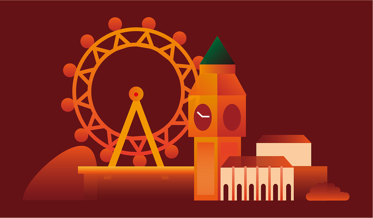 AI制作--建筑插画