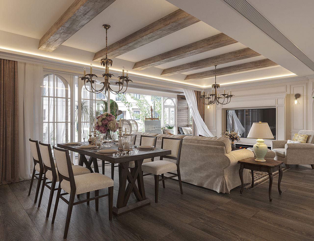 复古休闲风（图ZMjY5NTc4ODcy） - 家装设计 - 站酷设计师小v工作室原创素材 - 站酷ZCOOL