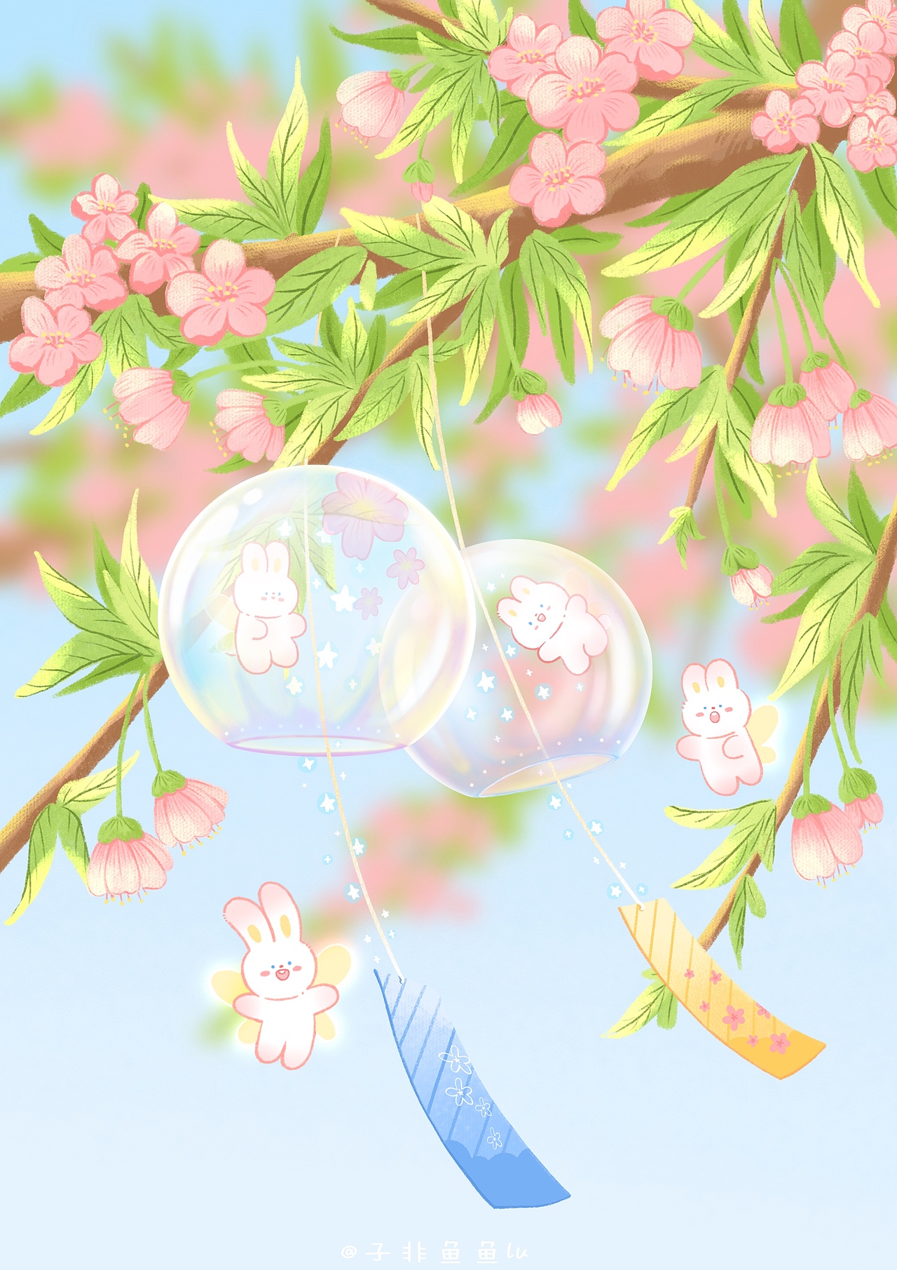 原创治愈插画《兔子精灵》合集