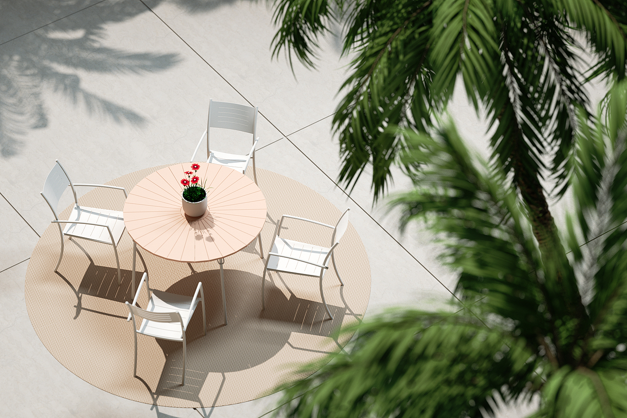C4D户外家具场景