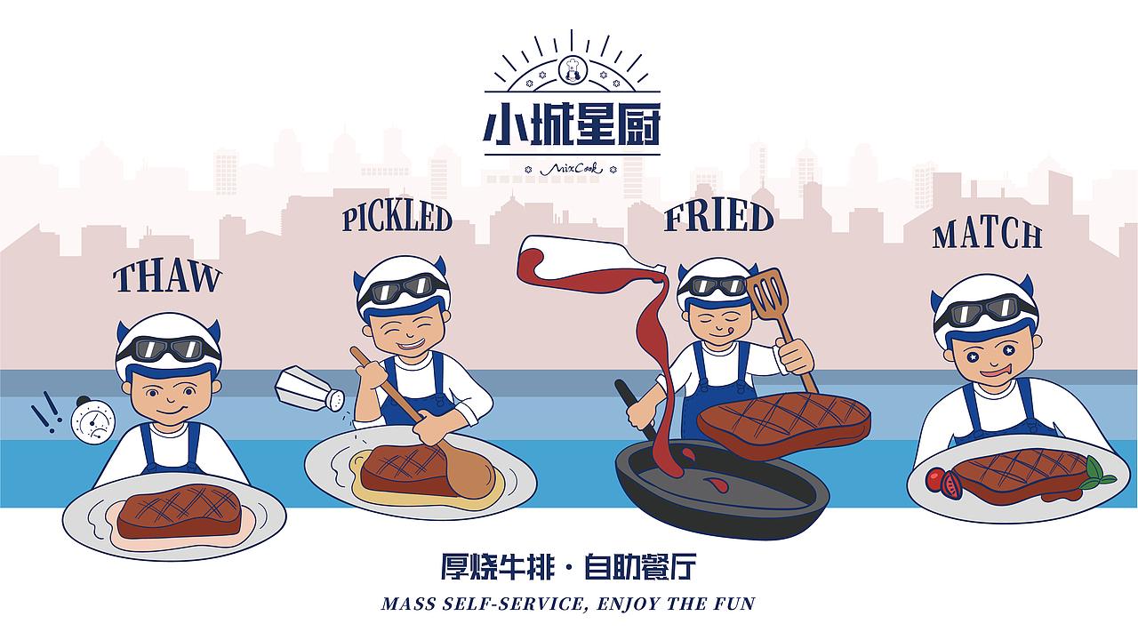 牛排自助西餐厅VI设计-小城星厨
