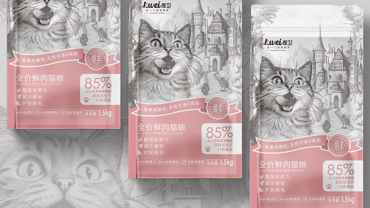 全价鲜肉猫粮包装设计