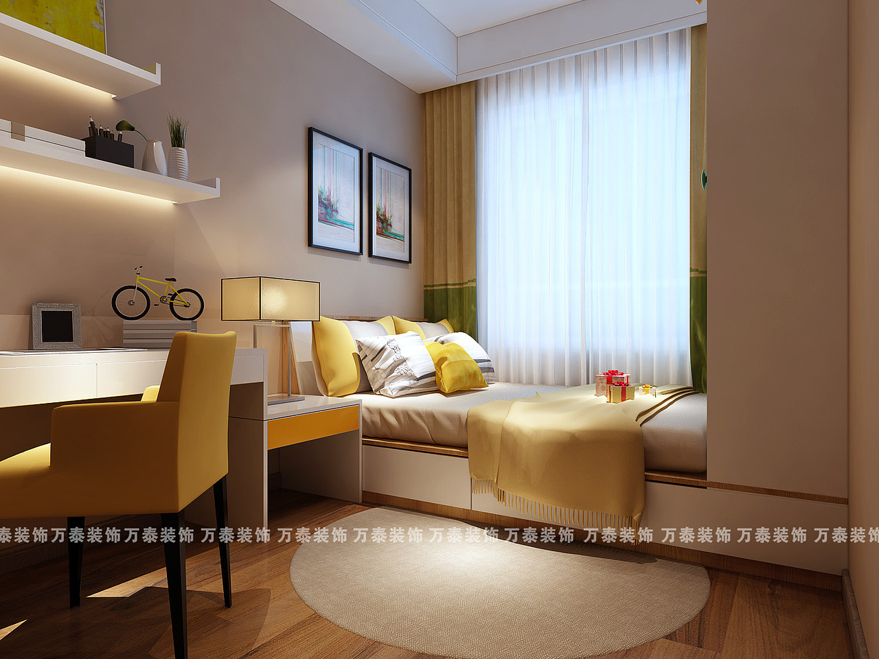 济南室内装修——济南阳光100装修现代简约风格效果图!