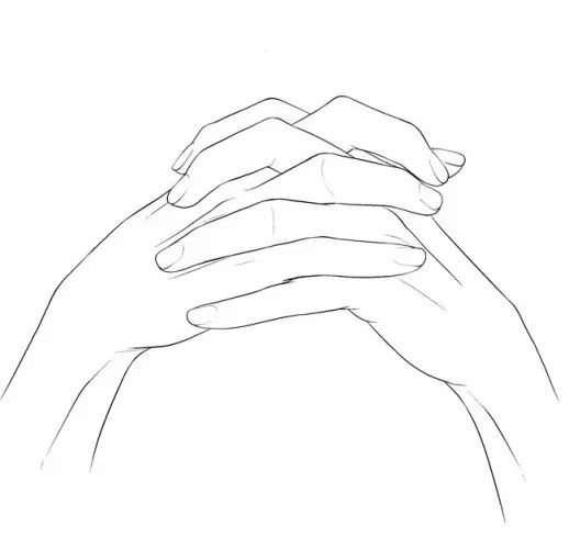 双手合拢的日常动作的画法!_每日讲画-站酷zcool