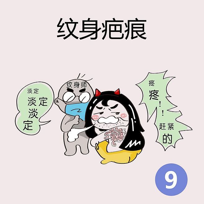 医美疤痕,瘢痕,漫画
