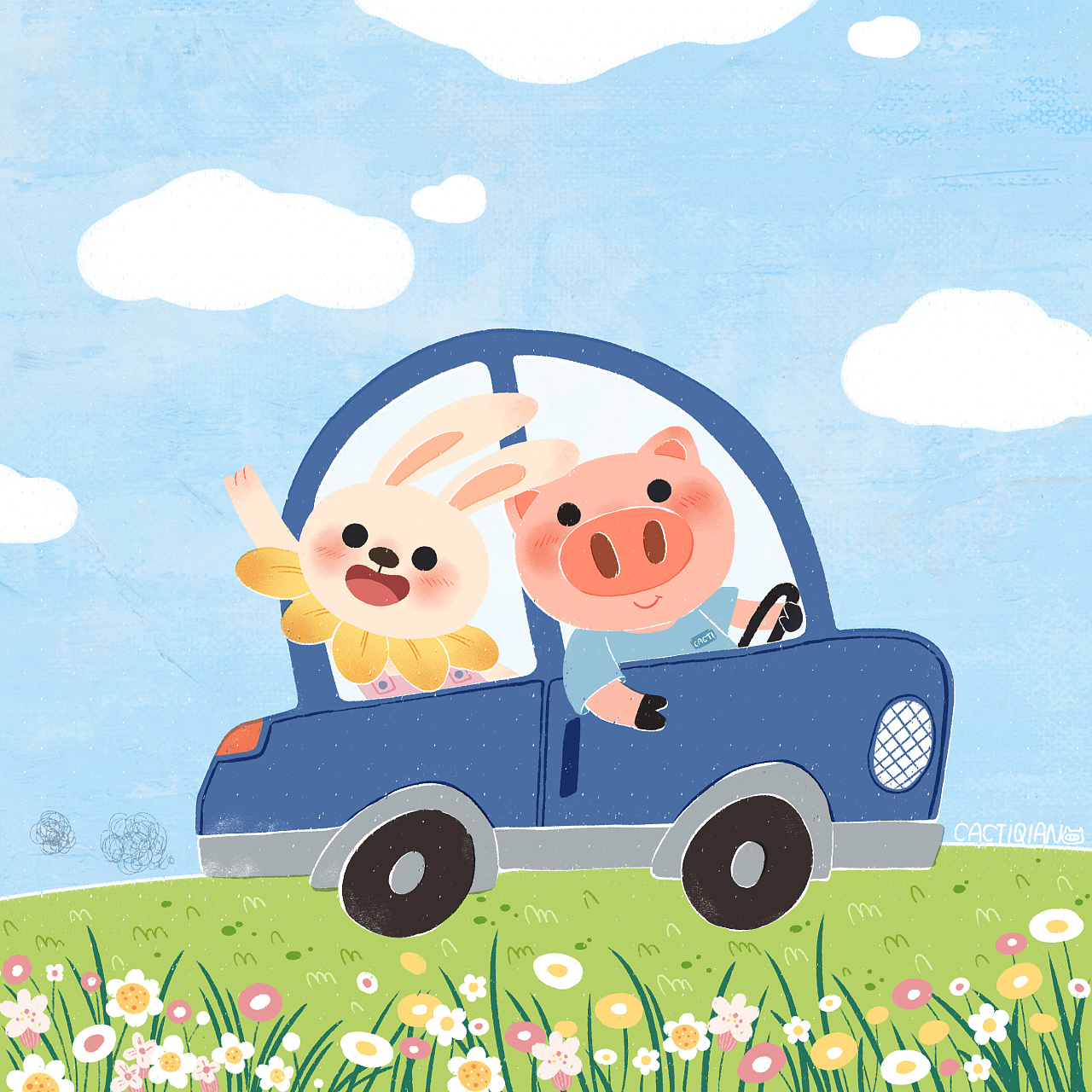 春游啦|插画|儿童插画|cactiqian - 原创作品 - 站酷 (zcool)
