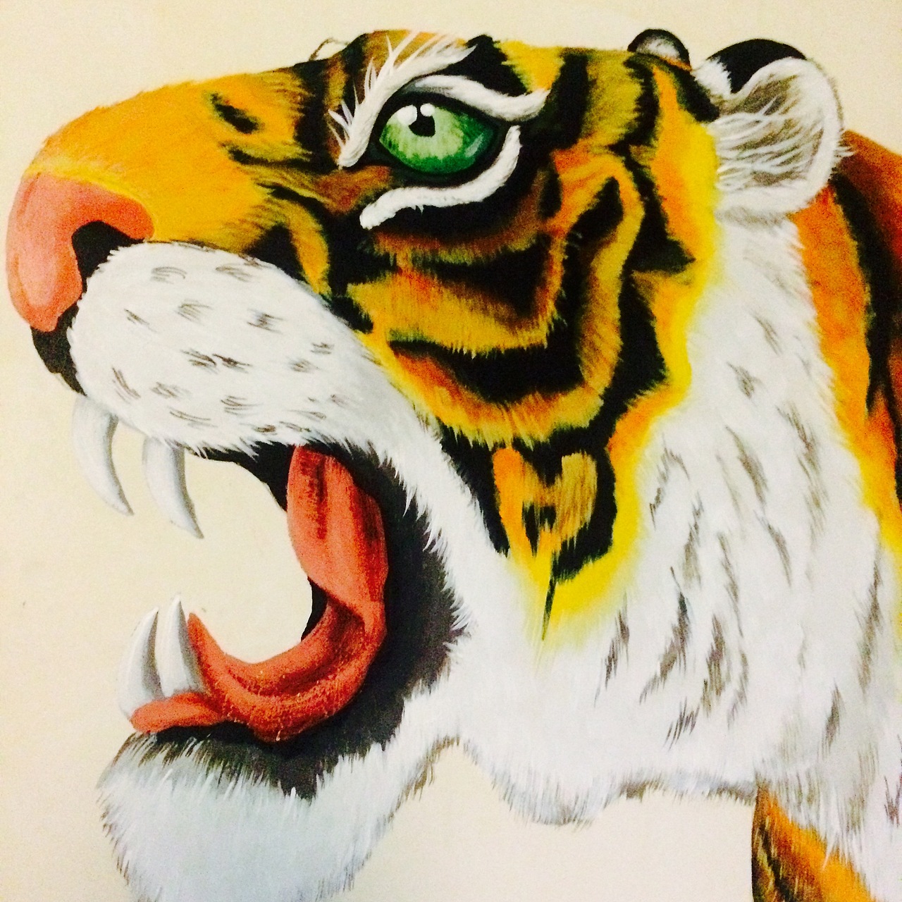 老虎墙绘绘制（图ZOTgwODMwNDg=） - 绘画 - 站酷设计师七彩云彩绘工作室原创素材 - 站酷ZCOOL