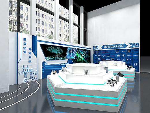 园区展科技风蓝白系效果图