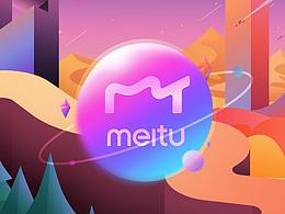 2018美图秀秀新logo延展插画