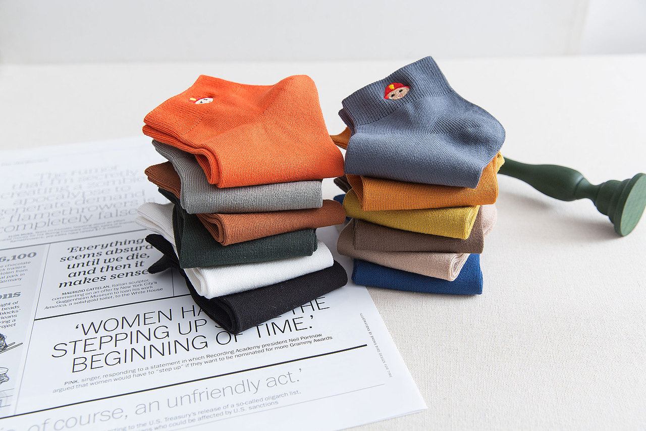 2020春夏男袜短袜刺绣日系袜子