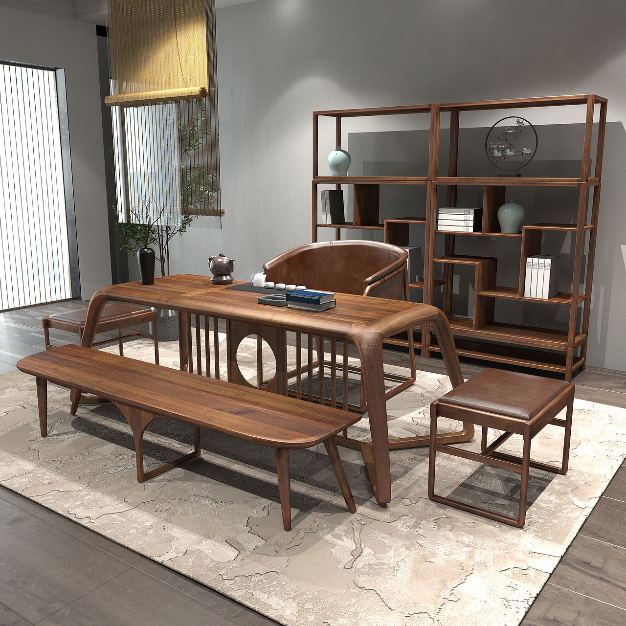 茶室室内效果图（图ZMjU0NDE1OTgw） - 展陈设计 - 站酷设计师陈校长Design原创素材 - 站酷ZCOOL
