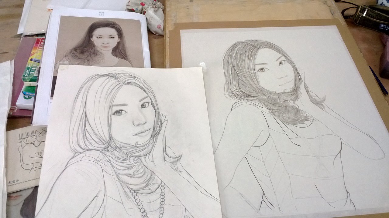 工笔人物画——美丽的女同志（图ZMTgzNzczOTY=） - 绘画 - 站酷设计师二航画画设计原创素材 - 站酷ZCOOL