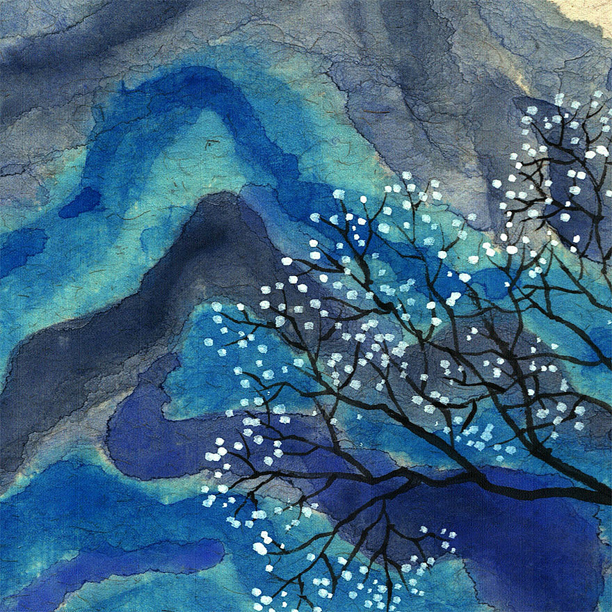 《蓝色远山》原创新水墨