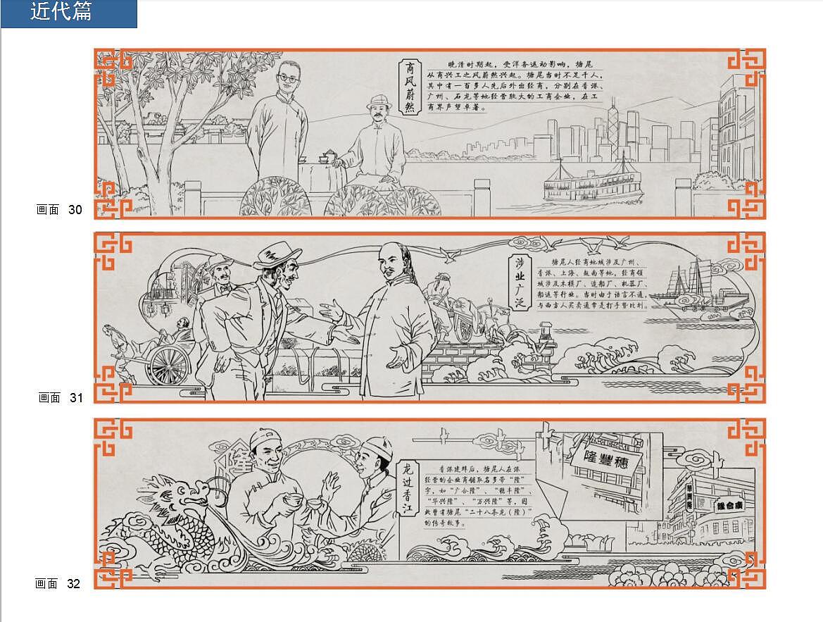 东莞塘尾村文化长廊壁画连环画设计及绘制（图ZMjE4MjI5MjUy） - 商业插画 - 站酷设计师英葵有维设计原创素材 - 站酷ZCOOL