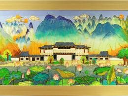 掐丝珐琅工艺画