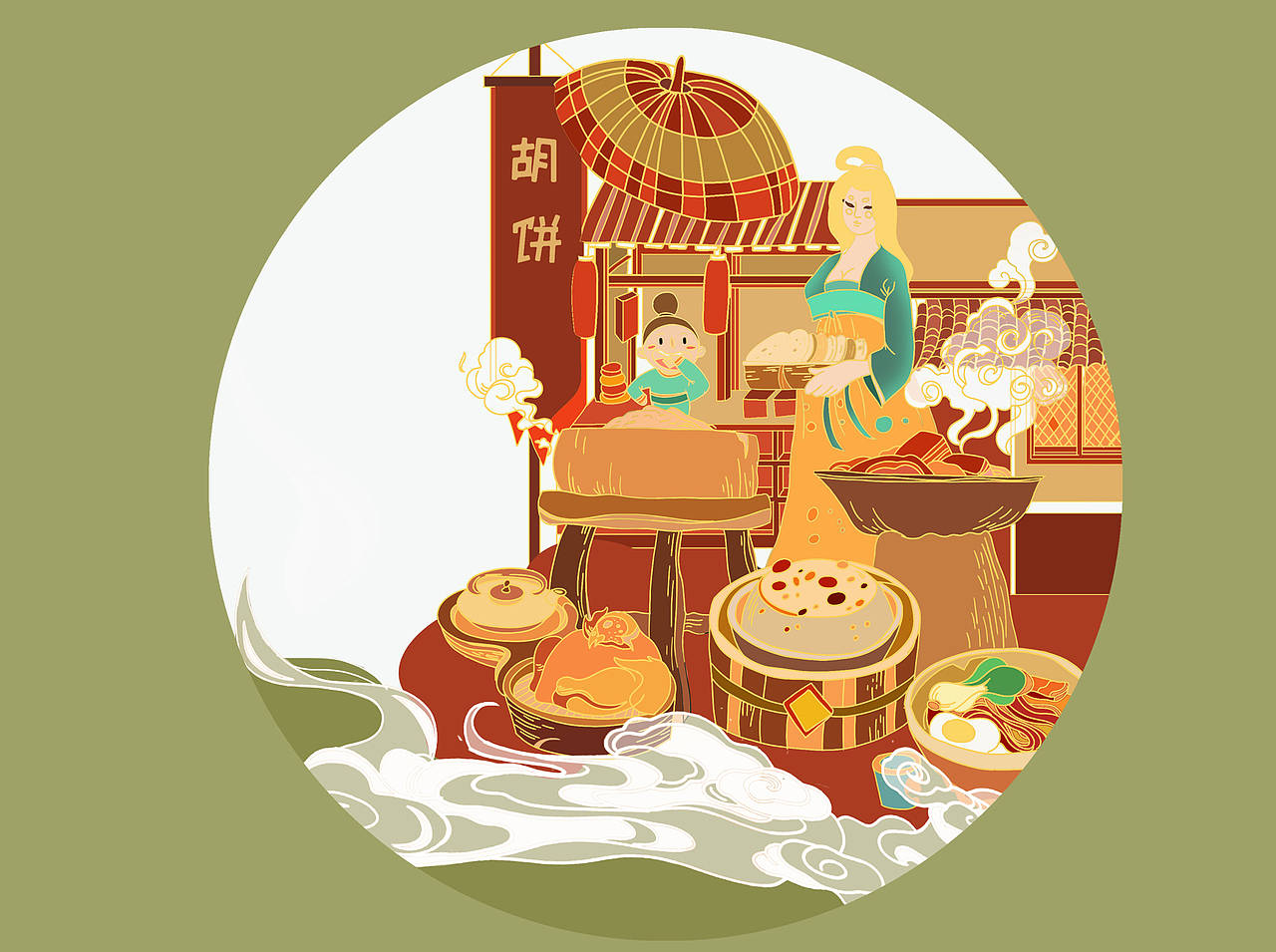 大唐风韵系列插画