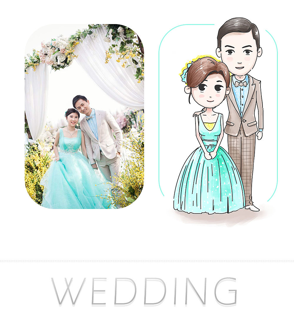 美美的结婚照（图ZNDAxMjQ1MjQ=） - 商业插画 - 站酷设计师marktiantian原创素材 - 站酷ZCOOL