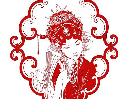 戏曲人物剪纸