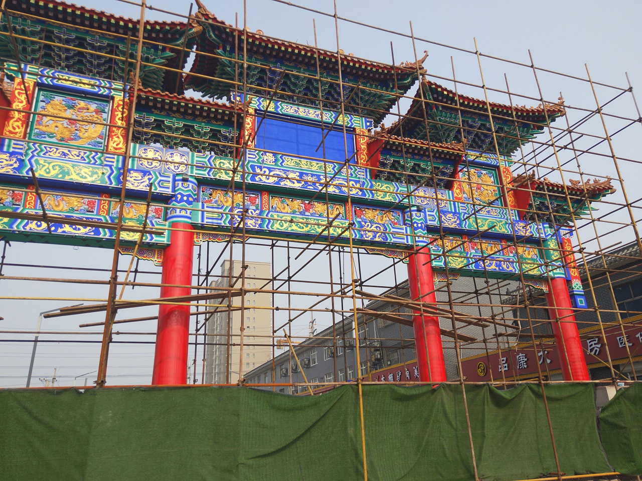 古建彩绘牌坊彩绘墙绘石家庄墙绘河北墙绘