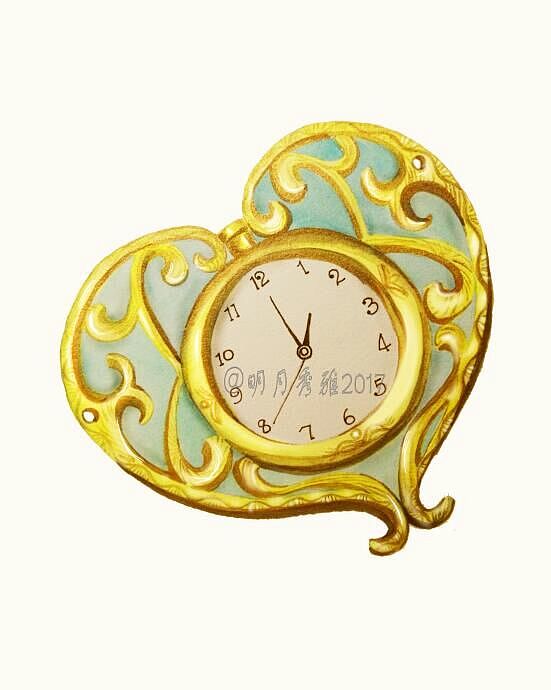 刚画的一组复古钟表