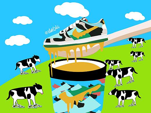 球鞋潮流插画 | Nike SB Dunk Low Pro Ben & Jerry's