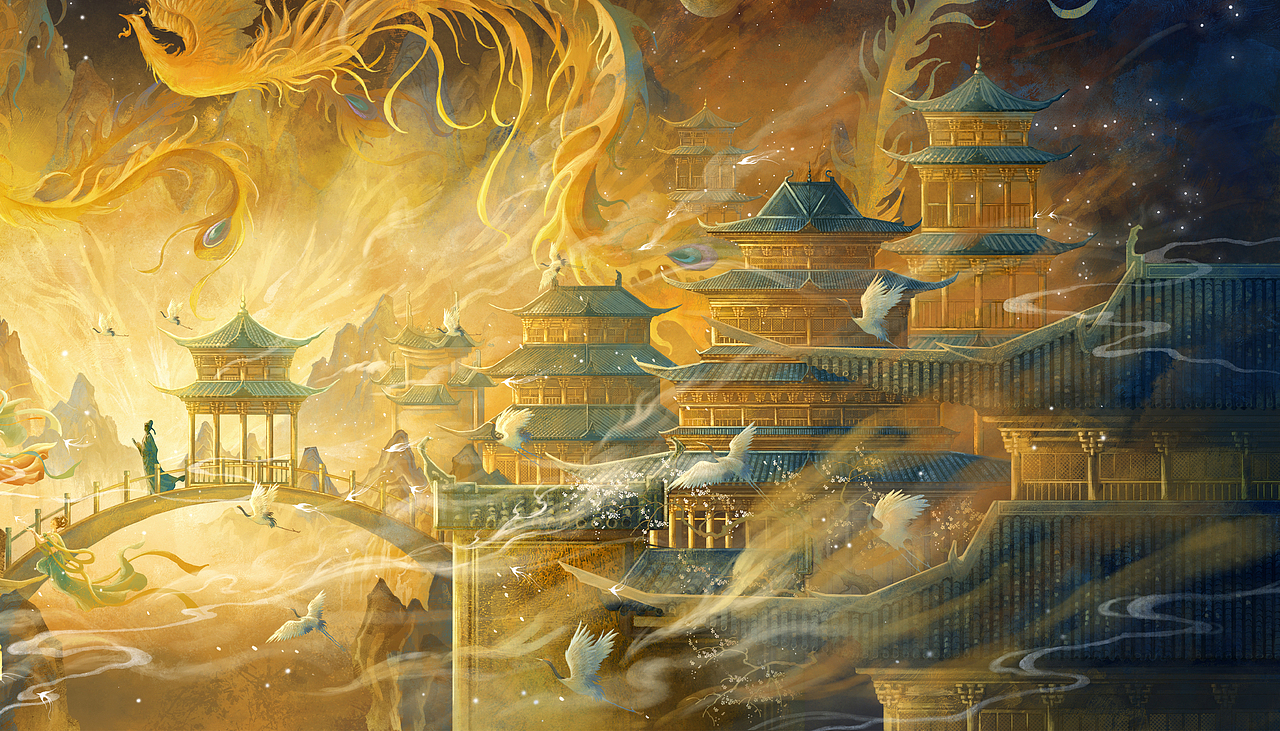 白玉京（图ZMzc3NDIxMjY0） - 艺术插画 - 站酷设计师俊逸水彩原创素材 - 站酷ZCOOL