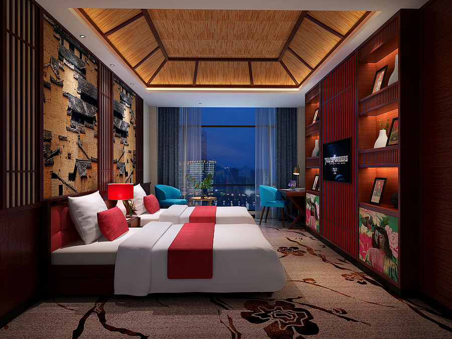 《十里香酒店》张掖酒店设计-民族特色酒店设计（图ZODk1NjYwNDg=） - 家装设计 - 站酷设计师张掖工装装修设计原创素材 - 站酷ZCOOL