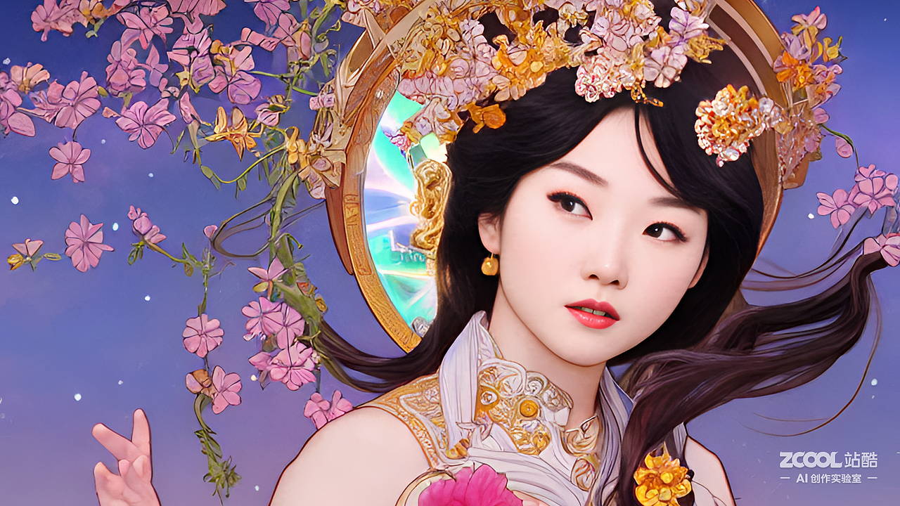 #AI创作实验室#嫦娥奔月,高度详细的,数字绘画,光滑