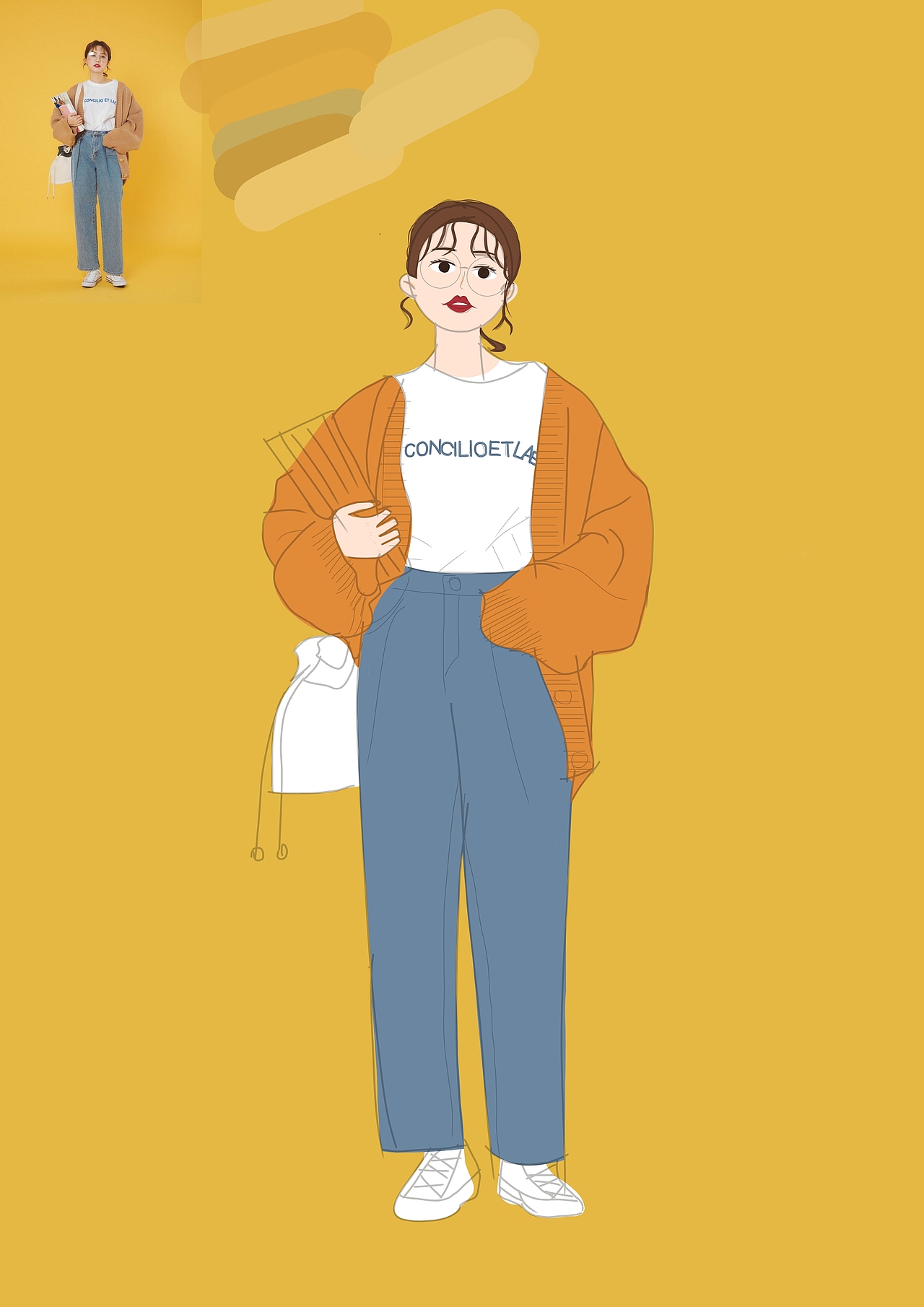 人物转插画（一）（图ZMjIxMzE2MzQ0） - 创作习作 - 站酷设计师爱画画的小G原创素材 - 站酷ZCOOL