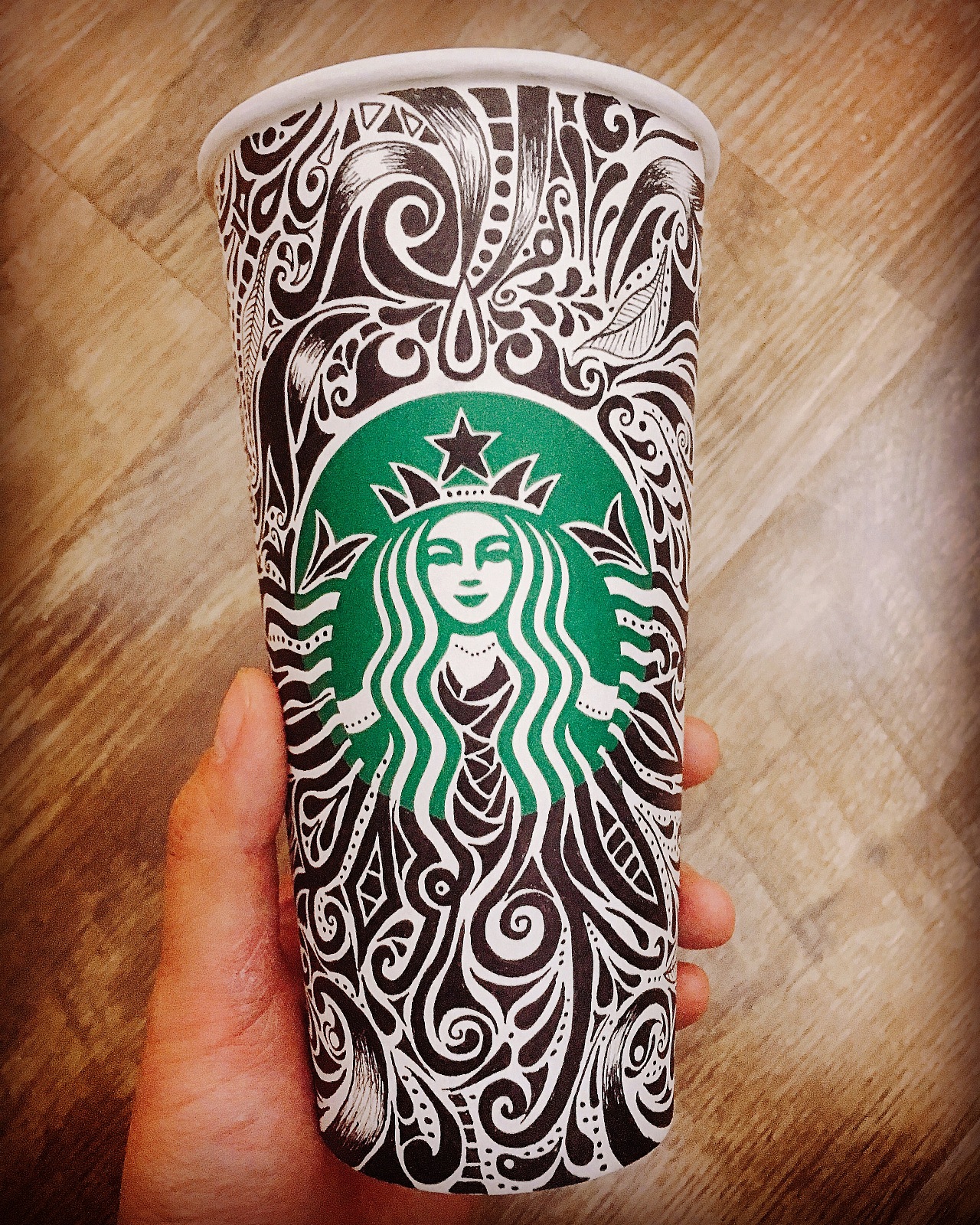 手绘星巴克纸杯