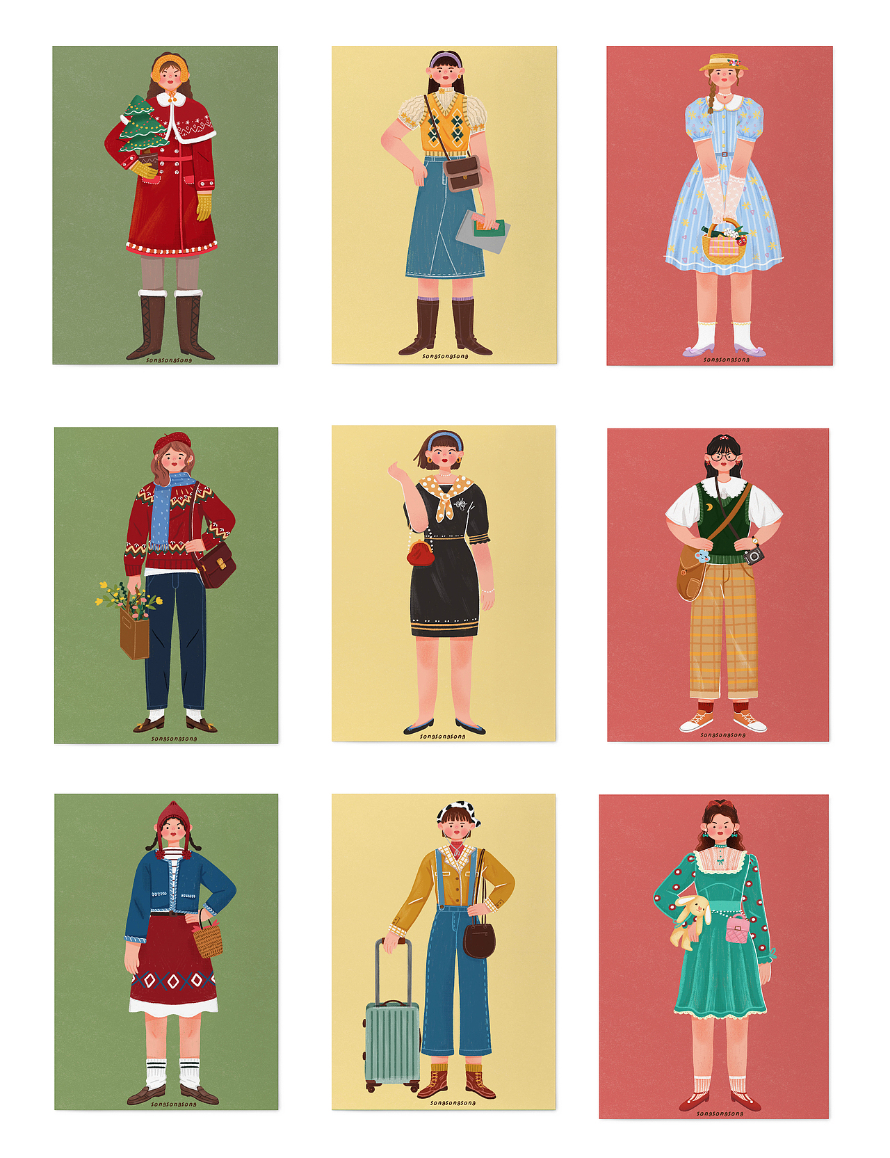 插画式服装穿搭（图ZMjM4NDk4MTg4） - 商业插画 - 站酷设计师是宋宋宋啊原创素材 - 站酷ZCOOL