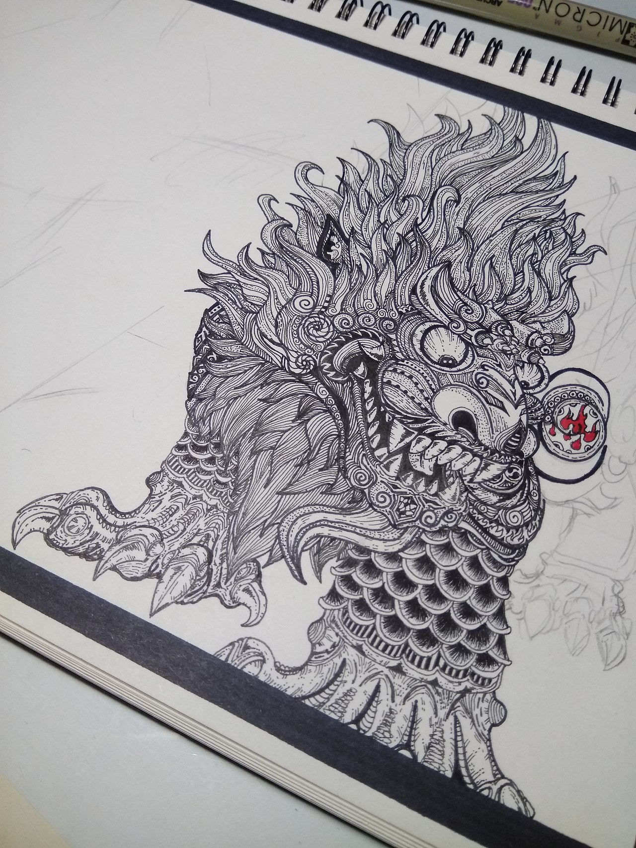 10.16火麒麟线稿手绘(日常习作)