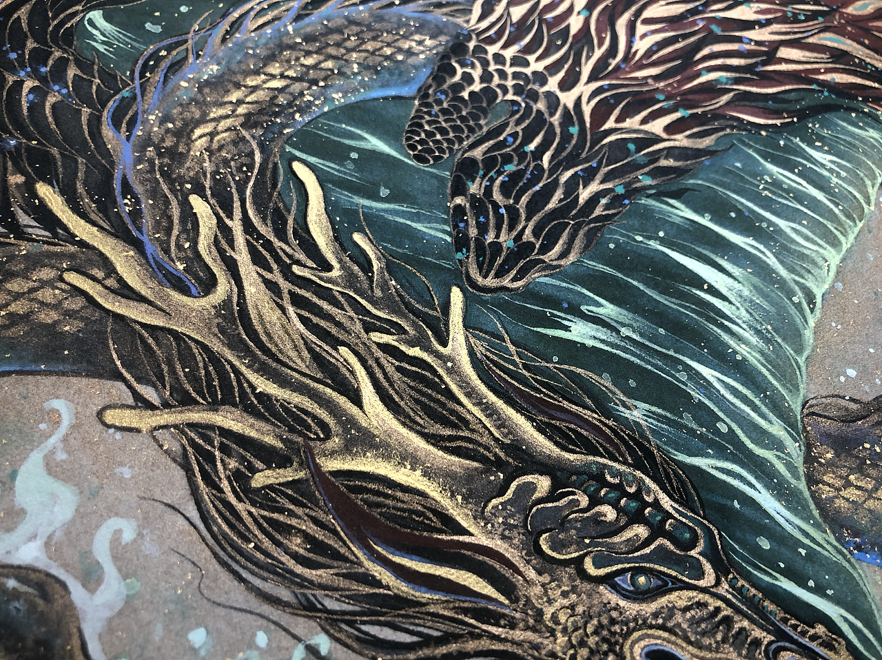 白树原创手绘山海经系列之应龙