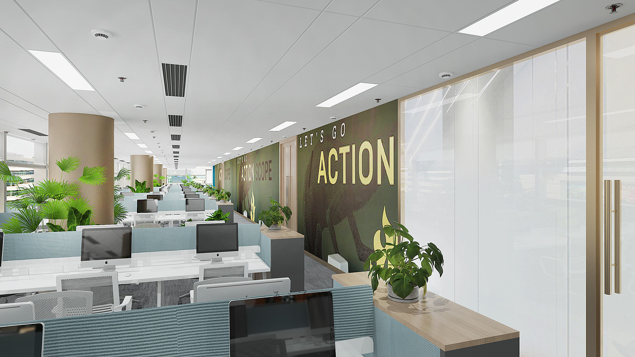 办公室,绿色清新的环境