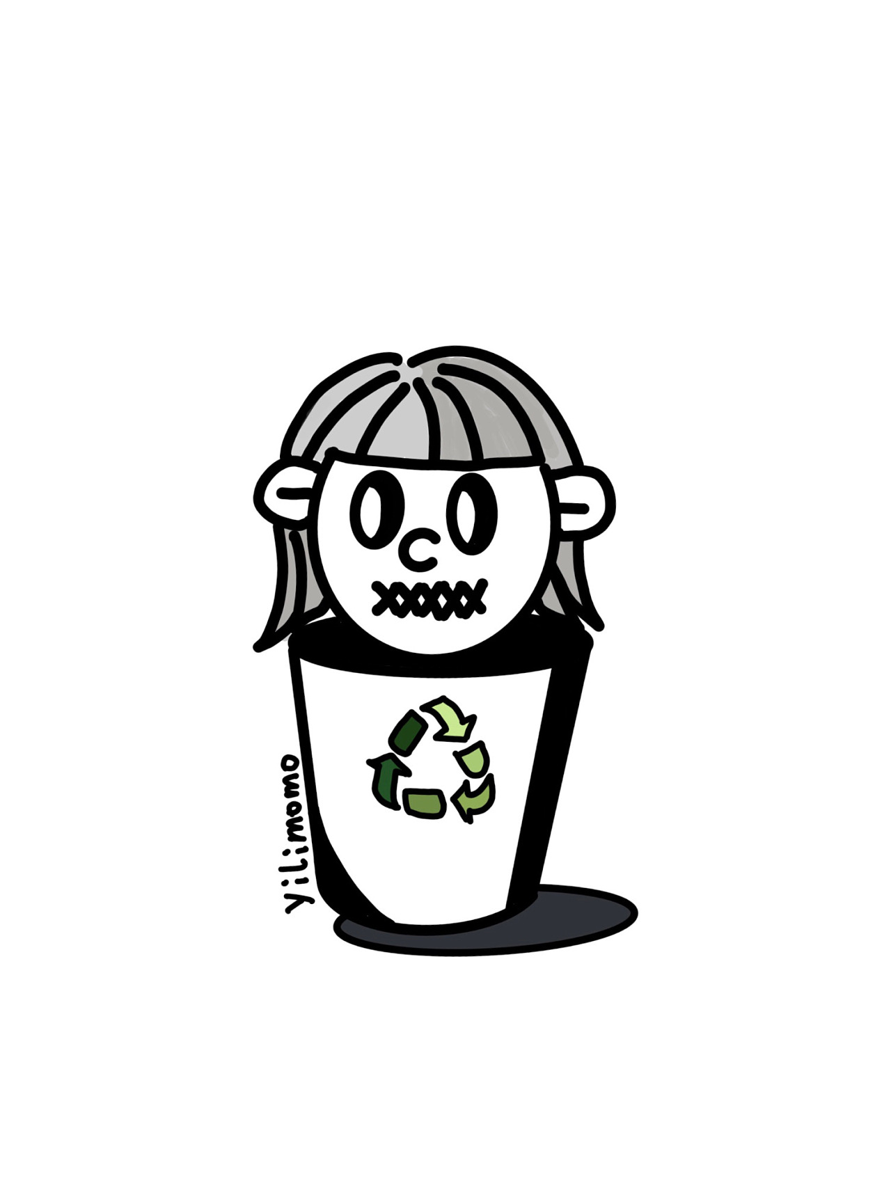 垃圾桶|插画|艺术插画|yilimomo - 原创作品 - 站酷 (zcool)