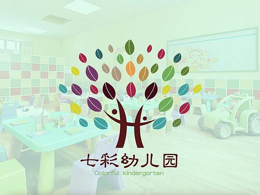 七彩幼儿园logo提案