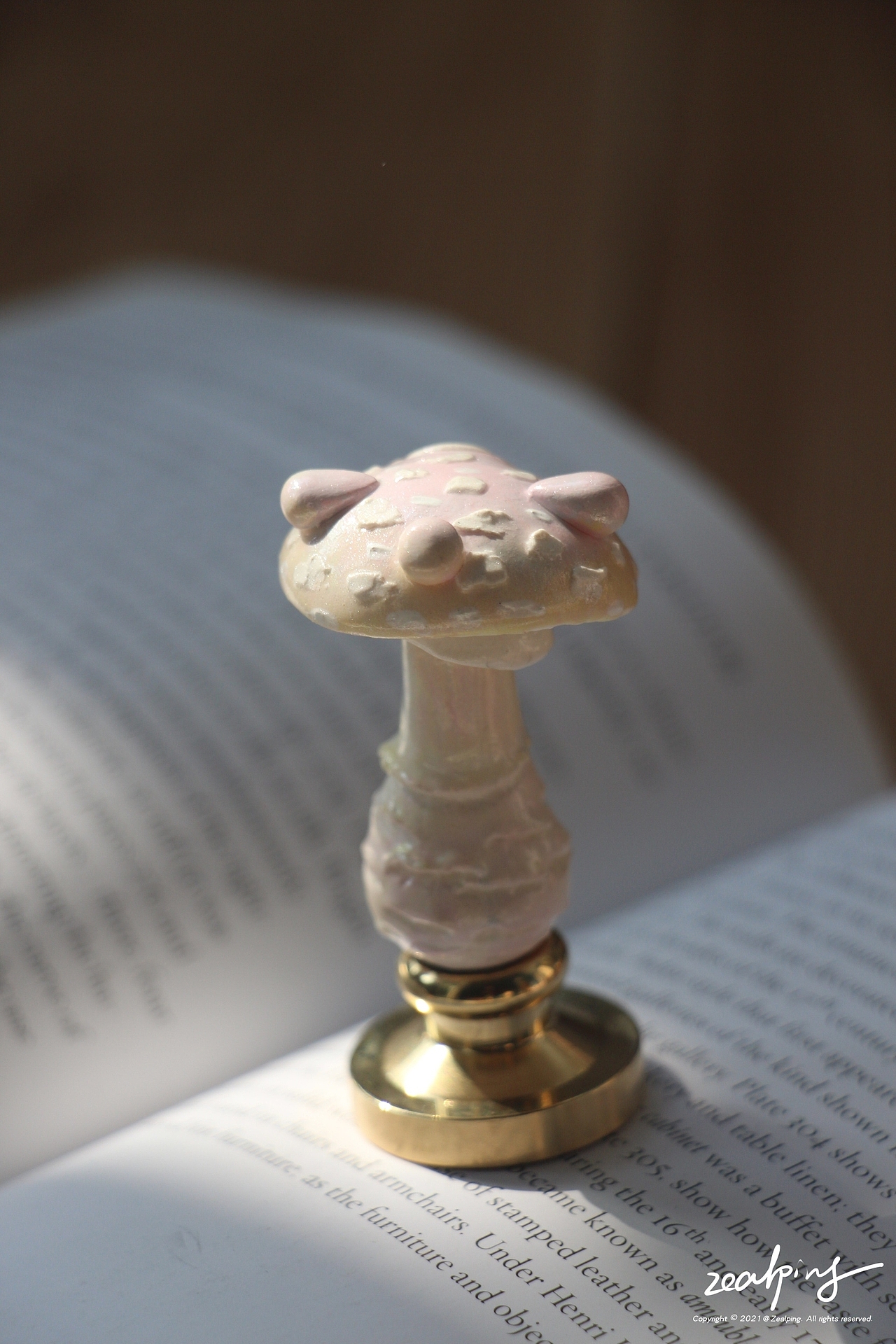 樱粉色蘑菇兔火漆手柄