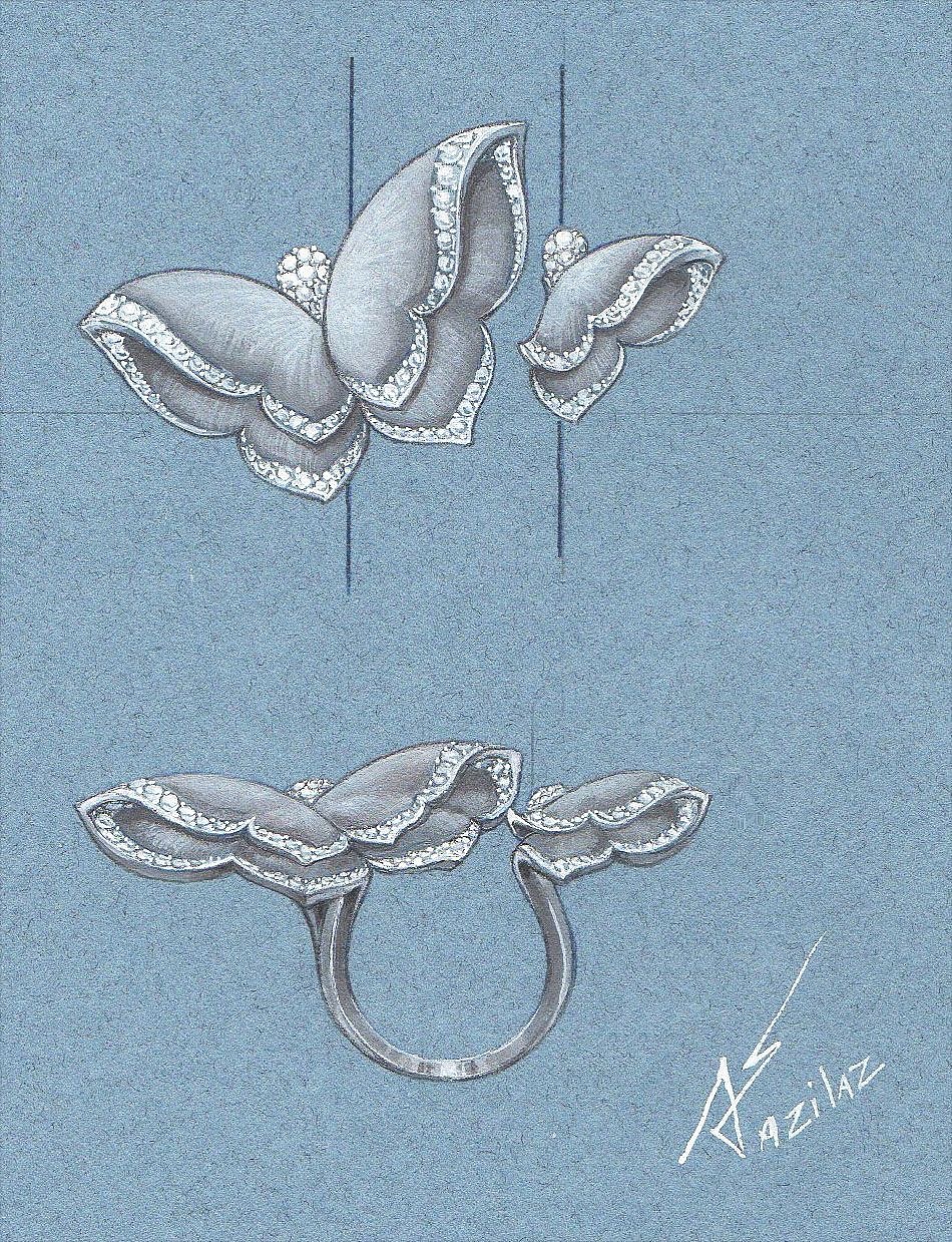 高级珠宝手绘设计