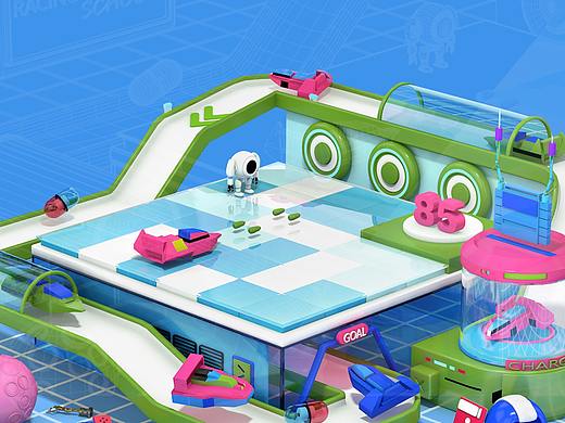 game racing school C4D