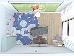 室内20m²小户型卧室渲染